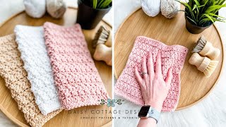 Textured Crochet Dishcloth Tutorial [upl. by Ahsein]