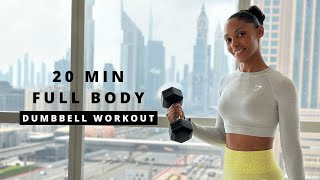 20 min Full Body DUMBBELL Workout  STANDING ONLY  Muscle amp Strength [upl. by Nolram]