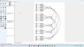 Pattern Matrix Model Builder  IBM SPSS AMOS  First Order CFA  Model Fits [upl. by Anuaek]