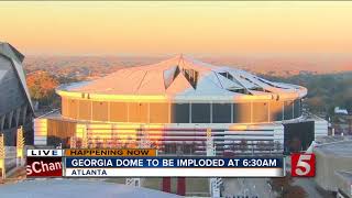 Georgia Dome Imploded In Downtown Atlanta [upl. by Sturrock]