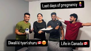 Canada m Diwali ki tyari shuru 😍 Life in Canada🇨🇦  Last days of pregnancy 🤰❤️ nikkisworld [upl. by Lauretta683]