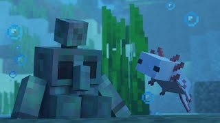 Sunken Copper Golem and Axolotl Minecraft Animation [upl. by Ayaj]