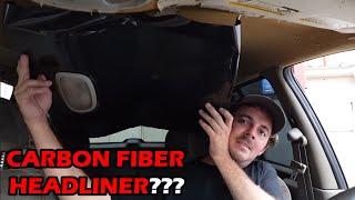 Attempting To Cover A Headliner In Real And Fake Carbon Fiber  Did I Succeed [upl. by Radbun]