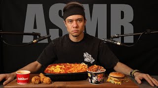 Competitive Eater trys ASMR Fire Noodles Fried Chicken Pork Rinds ect [upl. by Mosra]