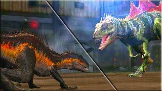 JURASSIC TOUR VIP OSTAPOSAURUS VS COMPSOGNATHUS  JURASSIC WORLD THE GAME [upl. by Edmund]