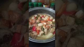 Chicken Curry with Fried Tofu  Filipino Version cooking eating chickencurry [upl. by Tamah]