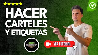 ¿Cómo HACER CARTELES y ETIQUETAS en Minecraft  💻Señaliza y añade texto✨ [upl. by Drew]