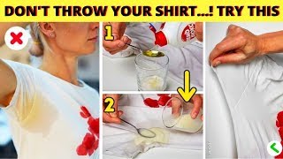 Remove deodorant stains buildup from armpits of clothes and shirts with vinegar 😍 [upl. by Hnaht]