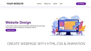 How To Create Webpage Using Html Css amp Animation [upl. by Anafetse]