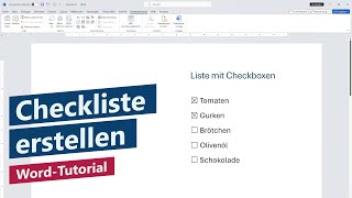 Checkliste erstellen zum Ausdrucken oder digitalen Ausfüllen – WordTutorial [upl. by Ailev]