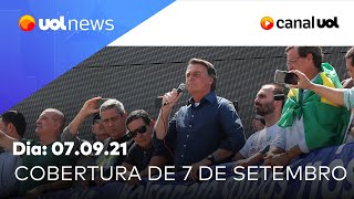 Bolsonaro na Paulista Acompanhe discurso e cobertura dos atos de 7 de Setembro no país  UOL News [upl. by Lenahc113]