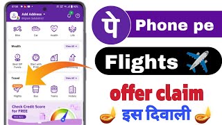 phonepe flight ticket booking  flight booking offer kaise le  Phone new Update fight booking [upl. by Michail125]