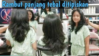 Rambut panjang tebal ditipiskan [upl. by Ahsyek]