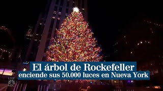 El árbol de Rockefeller enciende sus 50000 luces en Nueva York [upl. by Philander]