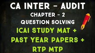 CA Inter  Chapter 2 Planning Pt 2  Audit and Ethics  Detailed Revision 100 Coverage Jan 2025 [upl. by Neehsar49]