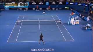 DjokovicWawrinka 32 Match Point Australian Open 2013 Amazing [upl. by Okram]