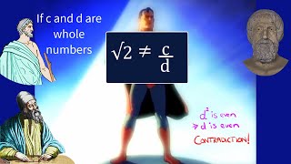 How to prove easily that √2 is irrational with chirpy help from Euclid Pythagoras and Theaetetus [upl. by Arodnap]