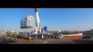 Baldwins Heavy Lift  1000te Mobile Crane Project Cargo Transformer Discharge KGV Glasgow [upl. by Dav13]