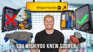 How to Fold Clothes for Travel to SAVE SPACE Tutorial [upl. by Asilim228]