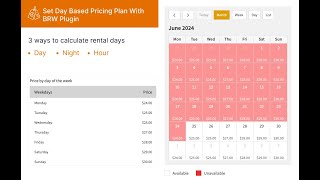 Quick View  Set Day Based Pricing Plan with BRW Booking amp Rental Plugin [upl. by Nolra834]