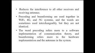 WC Lecture 19 Precoding amp Beamforming [upl. by Lyram]