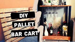 DIY BAR CART  How to make a drink cart out of pallets  RENEILWE SEHLAKE  SOUTH AFRICAN YOUTUBER [upl. by Thisbe]