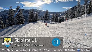 Skiing Mayrhofen ⛷️ Ski Slope 11  Horberg amp Gerent  Zillertal 3000  With GPS Stats [upl. by Sheelah818]