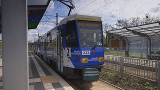 Poland Szczecin tram 2 ride form Hangarowa to Niemcewicza [upl. by Ahseekal586]