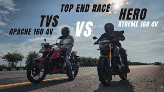 2023 Tvs Apache RTR 160 4v Vs 2023 Hero Xtreme 160 4v Bs7 Long Race  Which is Best in 160cc [upl. by Pattin699]