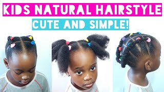 Kids back to school natural hairstyle  Very simple yet beautiful [upl. by Annis74]