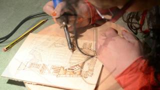 Tutorial Pirografia  English House  Pyrography [upl. by Aramen247]