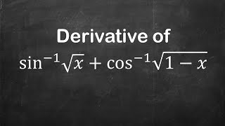 How to find derivative of arcsinsqrtx  arccossqrt1  x  Derivative of Trig Functions [upl. by Carmela466]