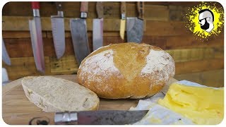 REZEPT ein einfaches Brot backen ohne kneten 𝟓 🅼🅸🅽🆄🆃🅴🅽  Pommes Män [upl. by Eilime]