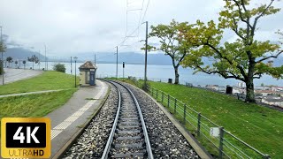 Cab Ride  Montbovon to Montruex Switzerland  Train Driver View  Goldenpass MOB Railway  4K HDR [upl. by Ailama]