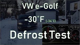 Volkswagen eGolf Super Cold Test 1  Windshield Defrost 30° F 34° C  222° K [upl. by Monafo]