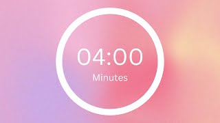 4 Minutes Timer  Cute Pink Aesthetic Countdown  Simple Beep With No Music [upl. by Zertnom]