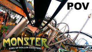 Monster Front Row POV Gröna Lund Compact BampM Inverted Roller Coaster [upl. by Anivla]