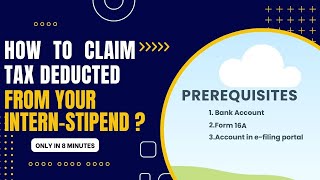 Cognizant Internship stipend  Stipend Tax Claim  Using Form 16A  ITR Filing  ShareSquad [upl. by Annoerb]