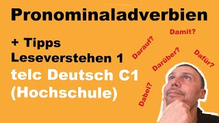 Pronominaladverbien und wie sie dir beim Leseverstehen 1 in telc Deutsch C1 helfen können [upl. by Drucie]