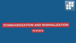 Standardization and Normalization in Stata [upl. by Stricklan]