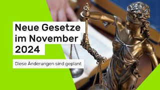 Neue Gesetze im November 2024 Diese Änderungen sind geplant [upl. by Kire]