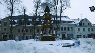 Oberwiesenthal Erzgebirge  Winterspaziergang durch die Stadt SkiResort Deutschland 4K [upl. by Sethrida762]