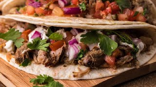 Mouthwatering Mexican Tacos Made With Slow Cooker Pork Carnitas [upl. by Sola]