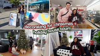 DECORATING FOR CHRISTMAS  Holiday House Tour Vlogmas Day 1 [upl. by Jabez]