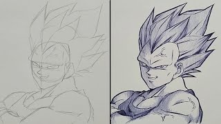 How To Draw Vegeta Ultra Ego Form Step By Step  Dragon ball Super [upl. by Danella328]