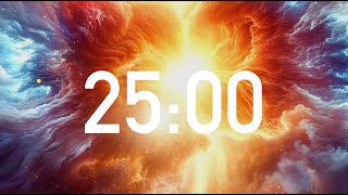 25 Minute Countdown Timer with Alarm and Deep Space Ambient Music 4K [upl. by Sharity]