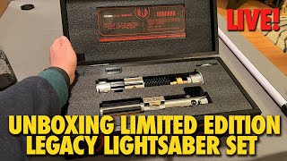 LIVE Unboxing Star Wars Anakin amp ObiWan Battle of the Heroes Legacy Lightsaber Limited Edition Set [upl. by Imat]