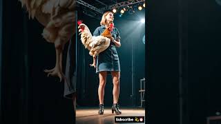 Woman performs fusion with hen on AGT AGT performance magic [upl. by Aneloc]