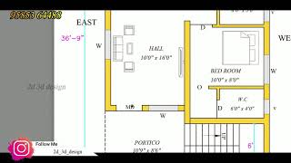 800sft North Facing Building house plan per vastu [upl. by Etana727]