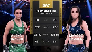 Alexa Grasso vs Maycee Barber 2 FULL FIGHT  UFC 5 AI Simulation [upl. by Huxley]